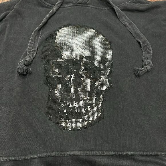 Vintage Havana Skull Studded Black Hoodie Sweatshirt, Size Small - Picture 2 of 7